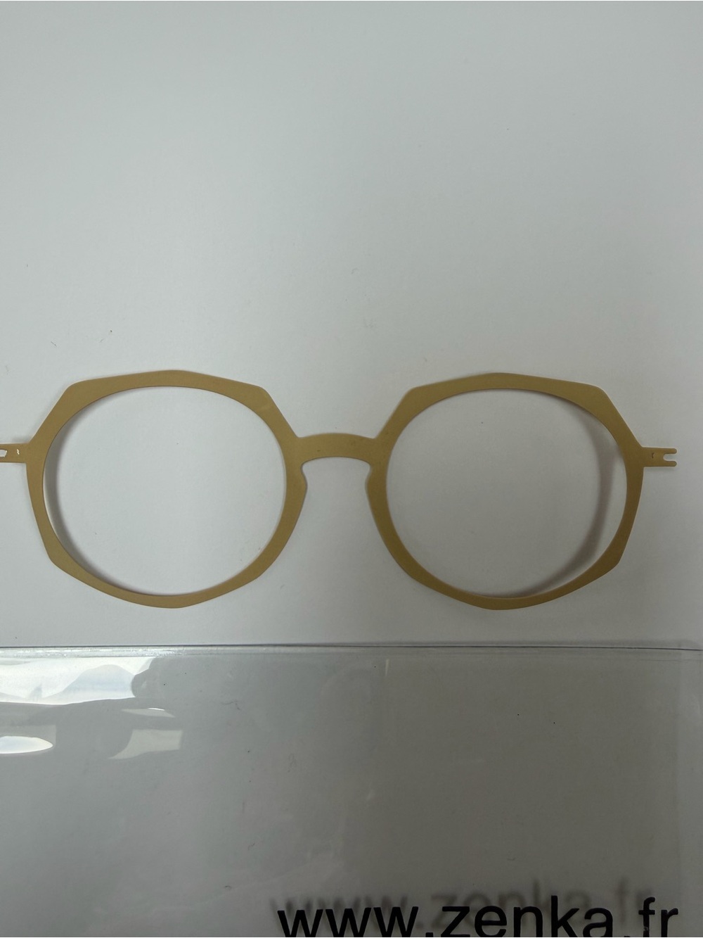 Zenka Cei 2 Round Geometric Metal Reading Glasses Frame in Light Gold